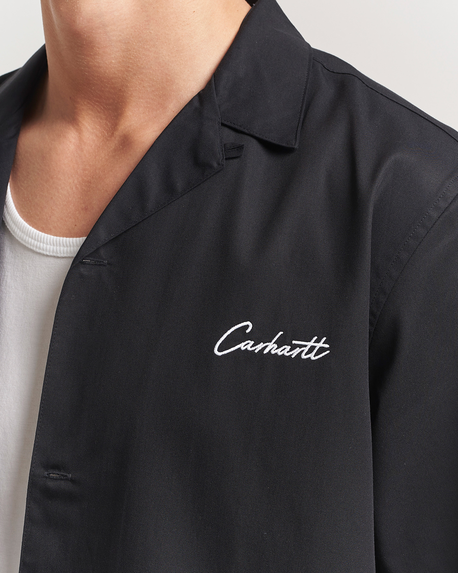Herr | Skjortor | Carhartt WIP | Short Sleeve Cotton/Tencel Delrey Shirt Black/White