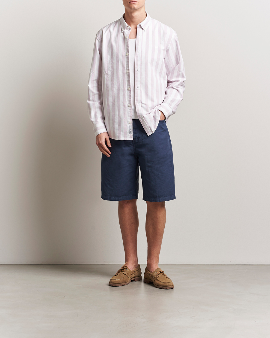 Herr | Skjortor | Carhartt WIP | Dillon Striped Oxford Shirt Hortensia/White