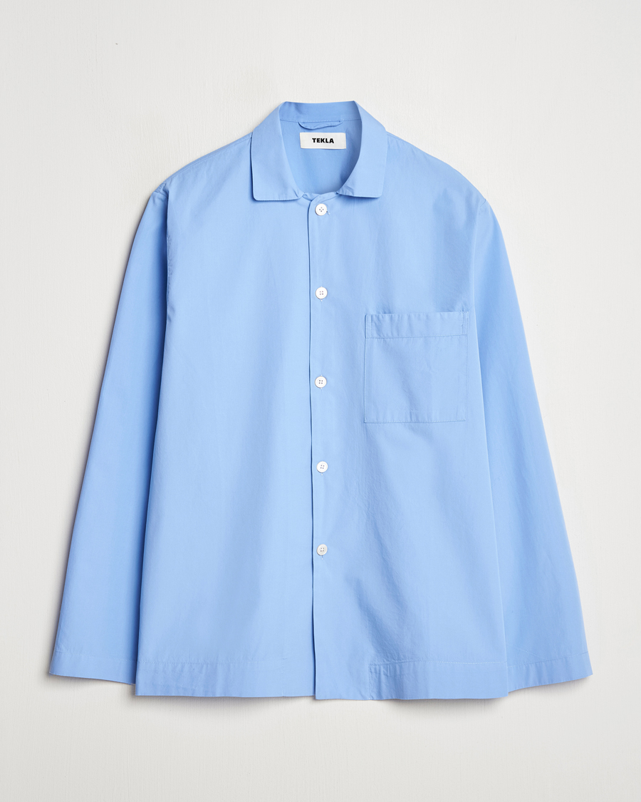 Herr | Pyjamas & Morgonrockar | Tekla | Poplin Pyjama Shirt Cornflower Blue