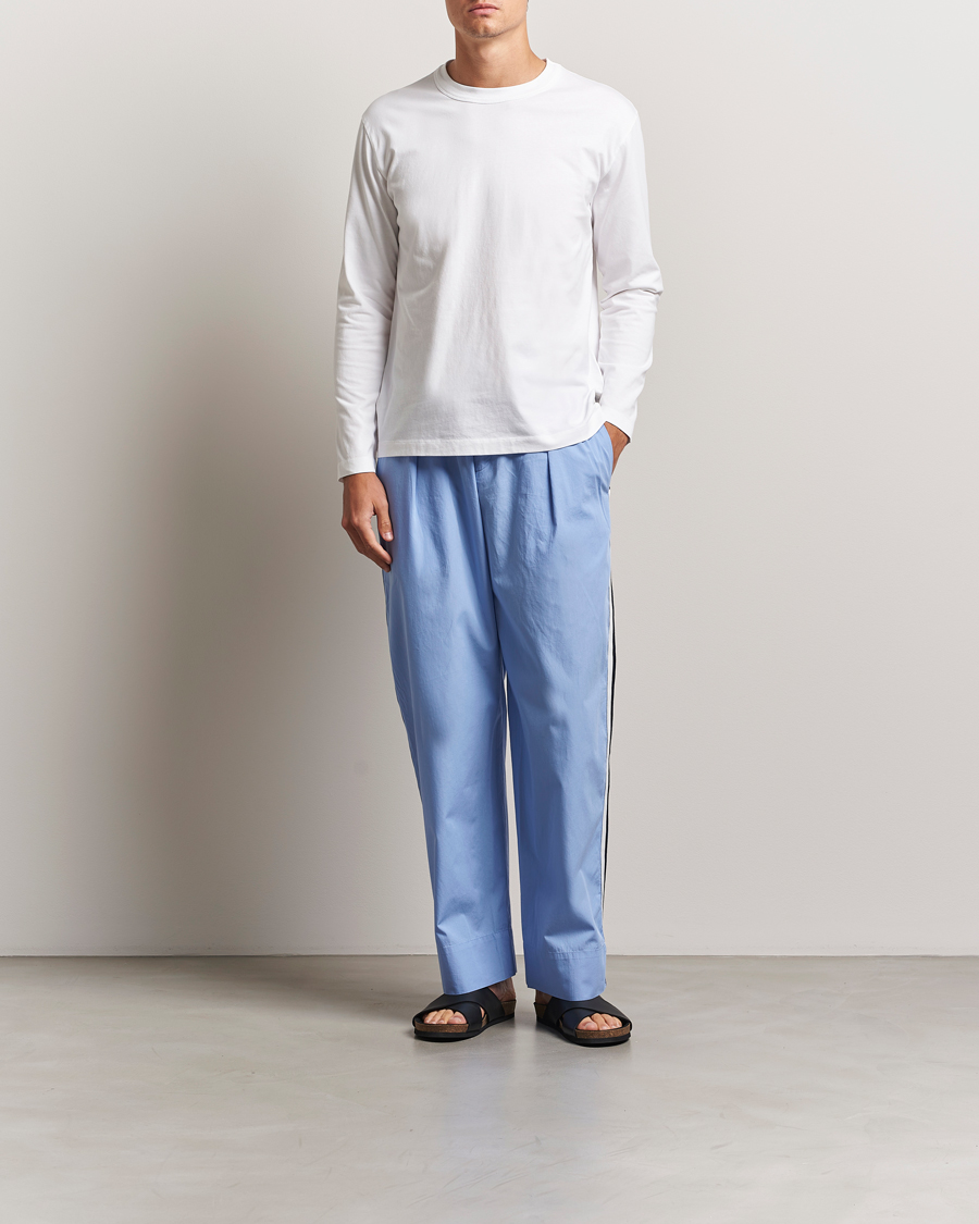 Herr | Pyjamas & Morgonrockar | Tekla | Grosgrain Stripes Pyjama Pants Cornflower Blue