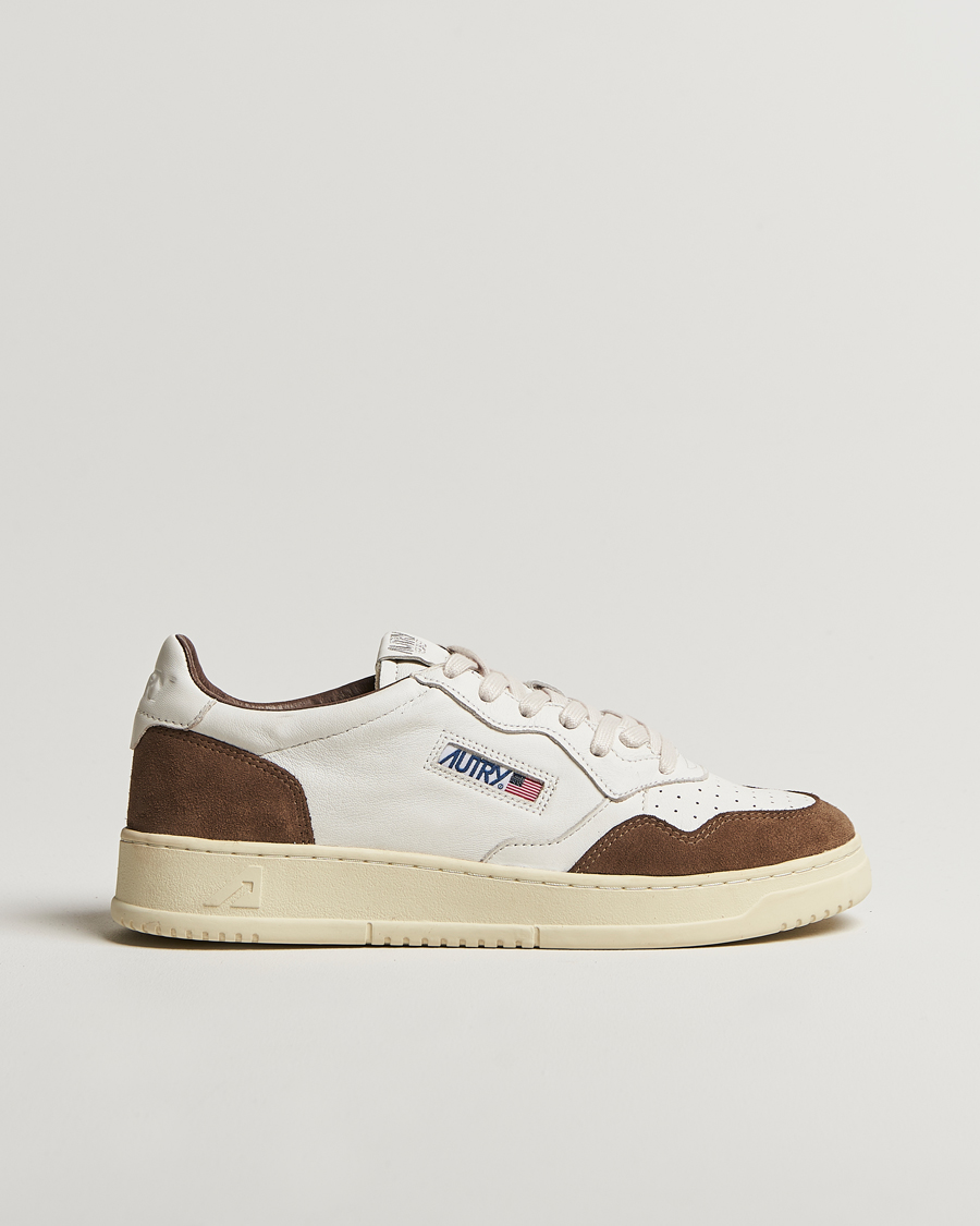 Herr | Sneakers | Autry | Medalist Low Super Soft Goat Leather Sneaker White/Brown