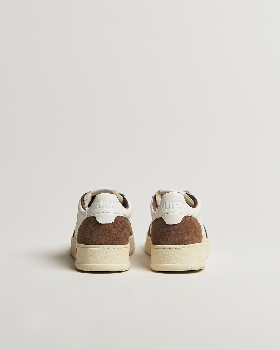 Herr | Sneakers | Autry | Medalist Low Super Soft Goat Leather Sneaker White/Brown