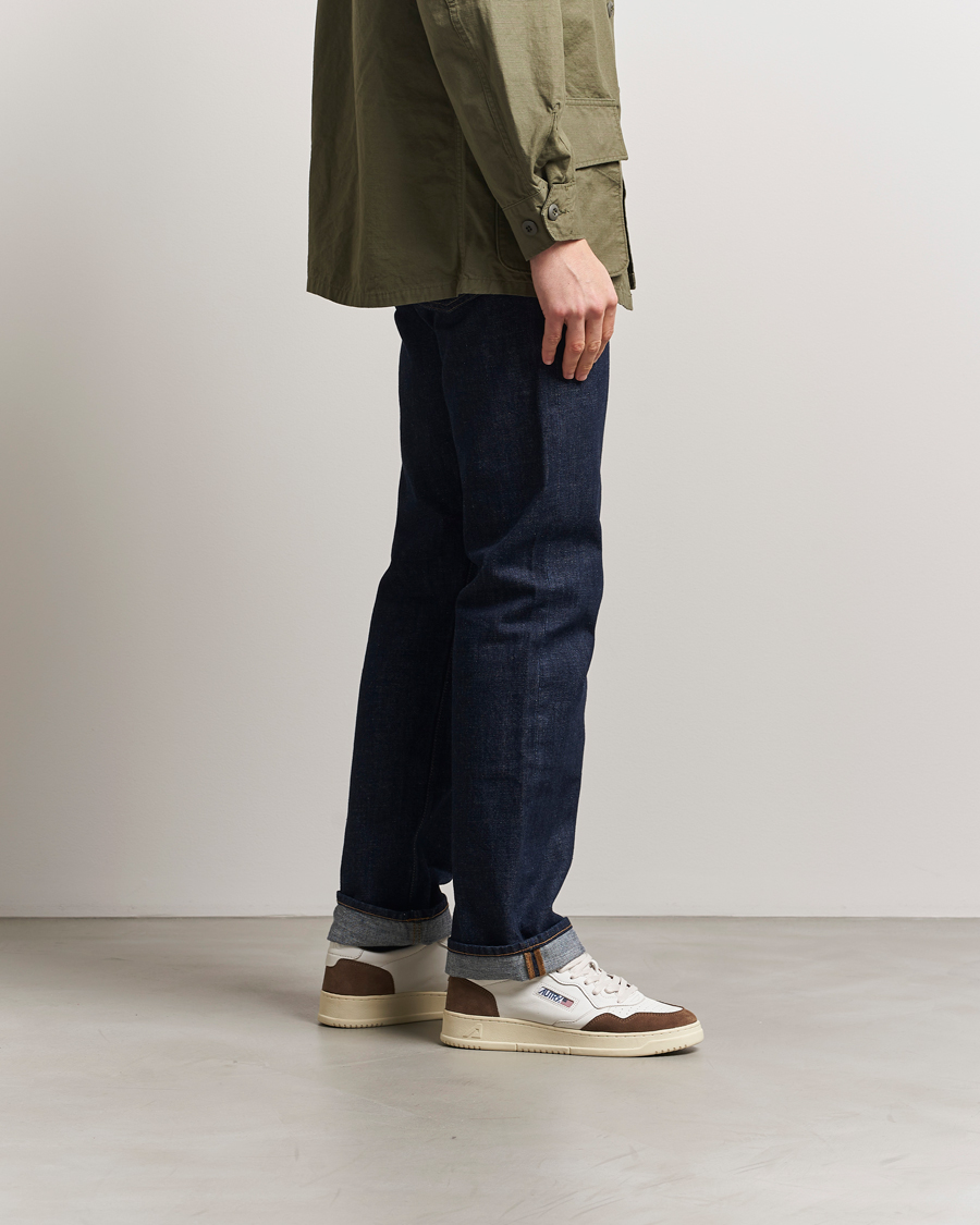 Herr | Sneakers | Autry | Medalist Low Super Soft Goat Leather Sneaker White/Brown