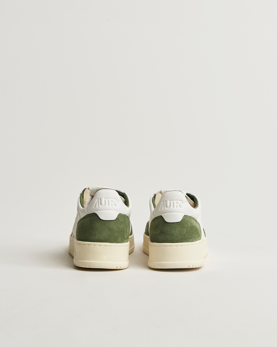 Herr | Sneakers | Autry | Medalist Low Super Soft Goat Leather Sneaker White/Green