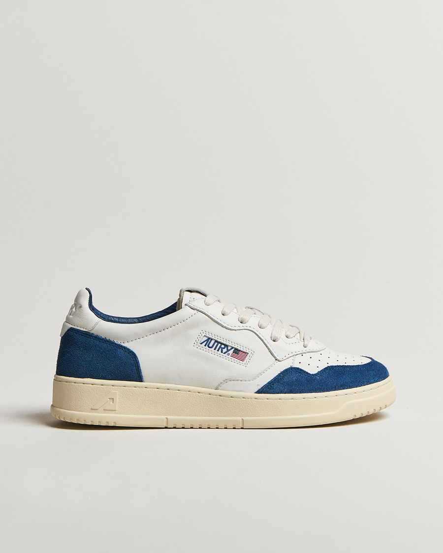 Herr | Sneakers | Autry | Medalist Low Super Soft Goat Leather Sneaker White/Navy