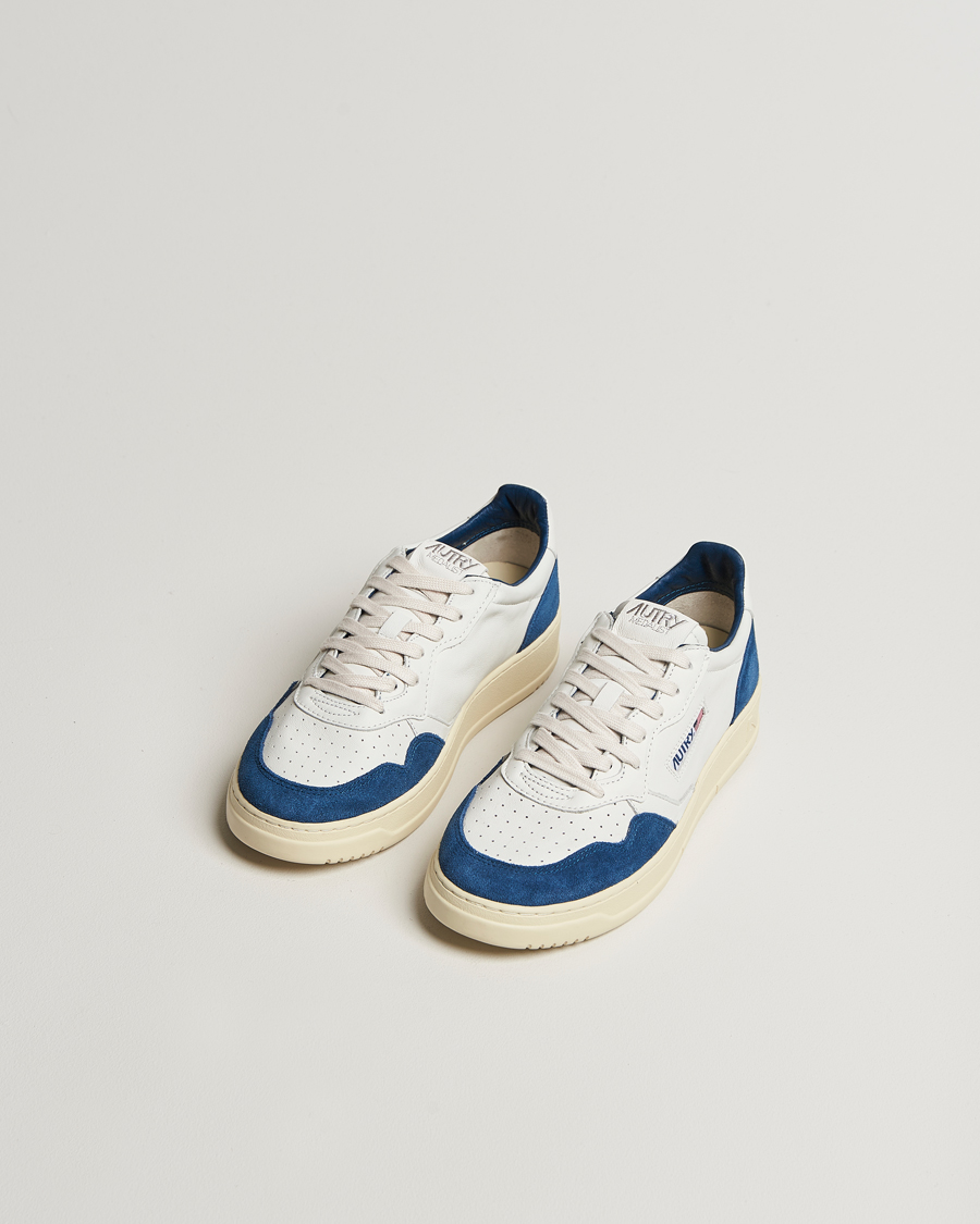 Herr | Sneakers | Autry | Medalist Low Super Soft Goat Leather Sneaker White/Navy