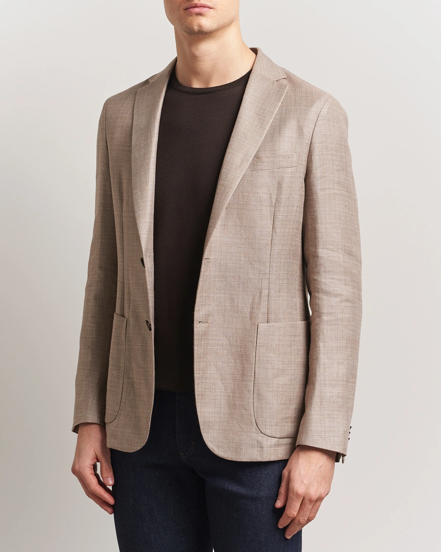 Herr | Kavajer | Zegna | Unconstructed Wool/Linen Blazer Beige