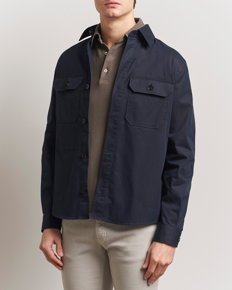 Herr | Skjortor | Zegna | Premium Cotton Overshirt Navy