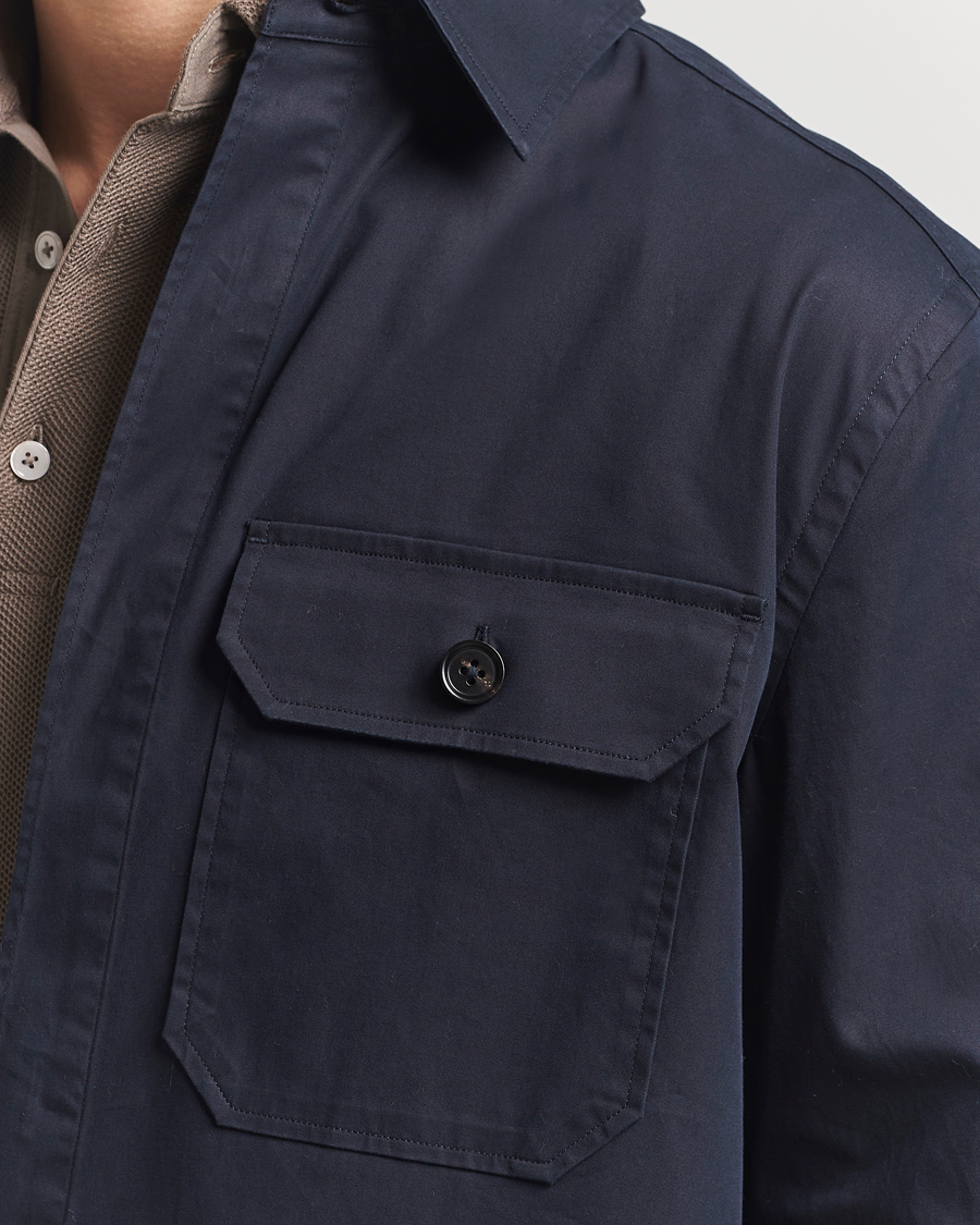 Herr | Skjortor | Zegna | Premium Cotton Overshirt Navy