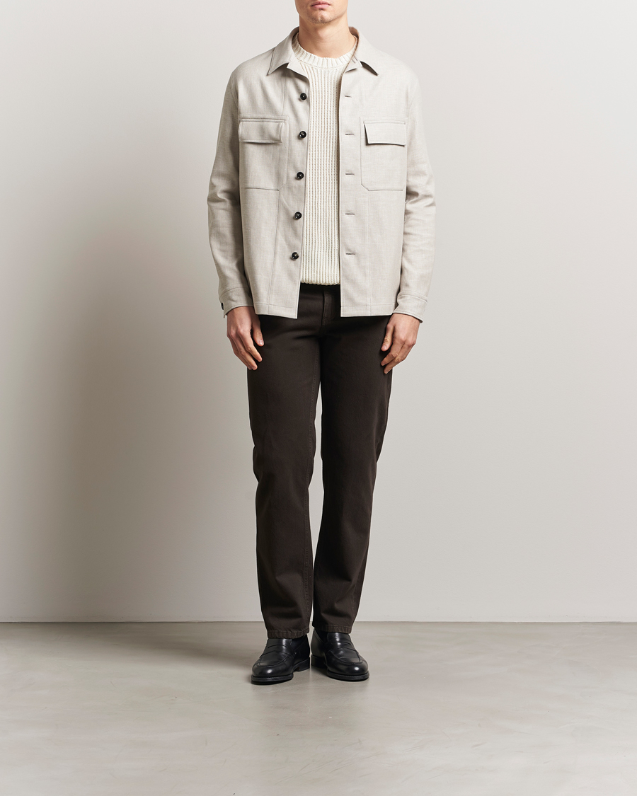 Herr | Skjortor | Zegna | Wool/Linen Shirt Jacket Beige
