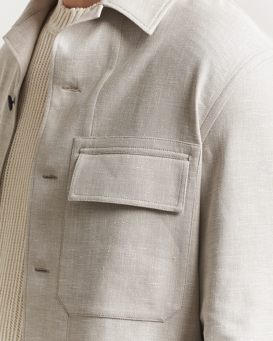 Herr | Skjortor | Zegna | Wool/Linen Shirt Jacket Beige