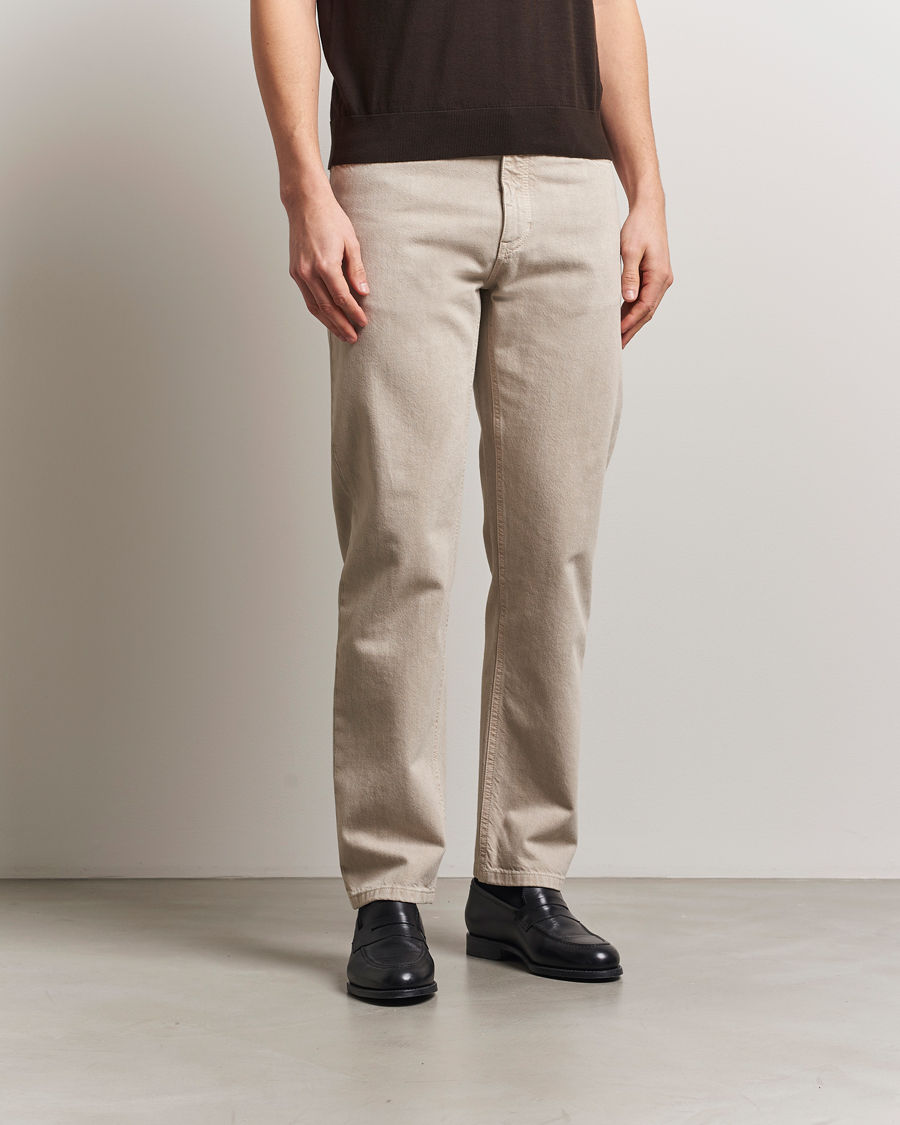 Herr | Byxor | Zegna | 5-Pocket Marbled Denim Pants Beige