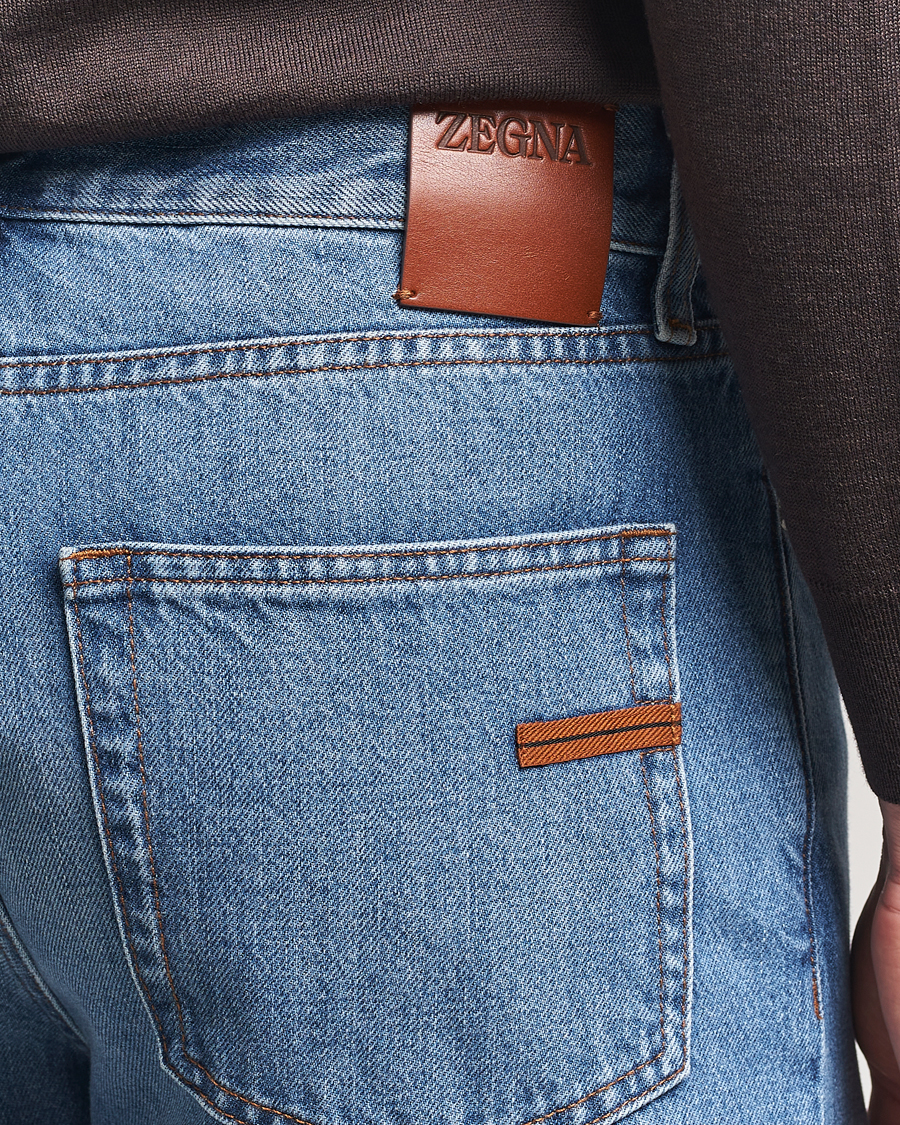 Herr | Jeans | Zegna | 5-Pocket Denim Jeans Medium Blue Wash