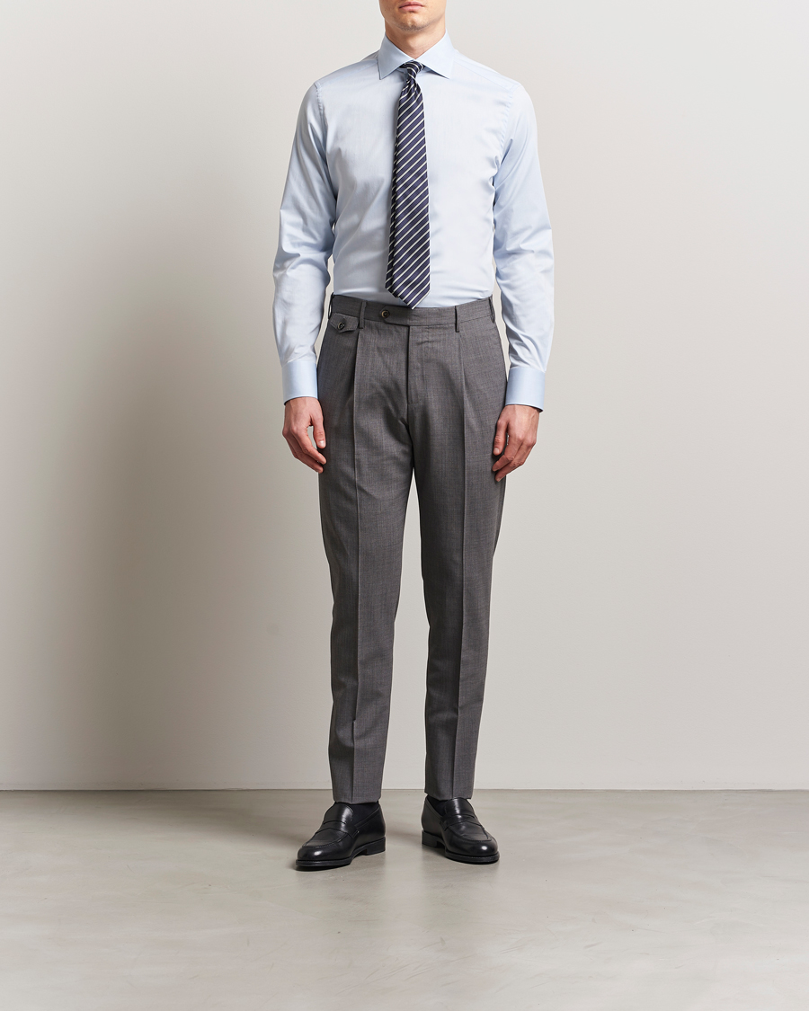 Herr | Skjortor | Zegna | Slim Fit Cotton Dress Shirt Light Blue