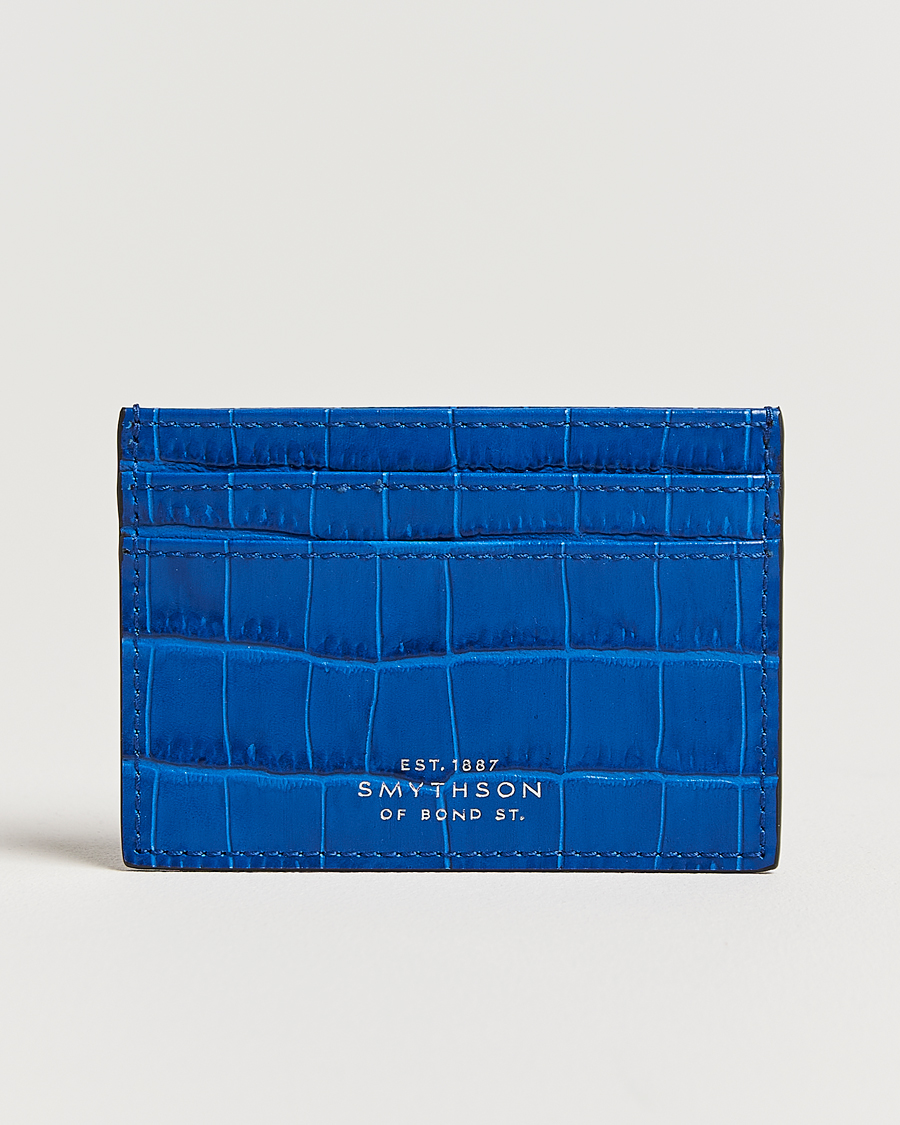 Herr | Smythson Mara Flat Cardholder Cerulean | Smythson | Mara Flat Cardholder Cerulean