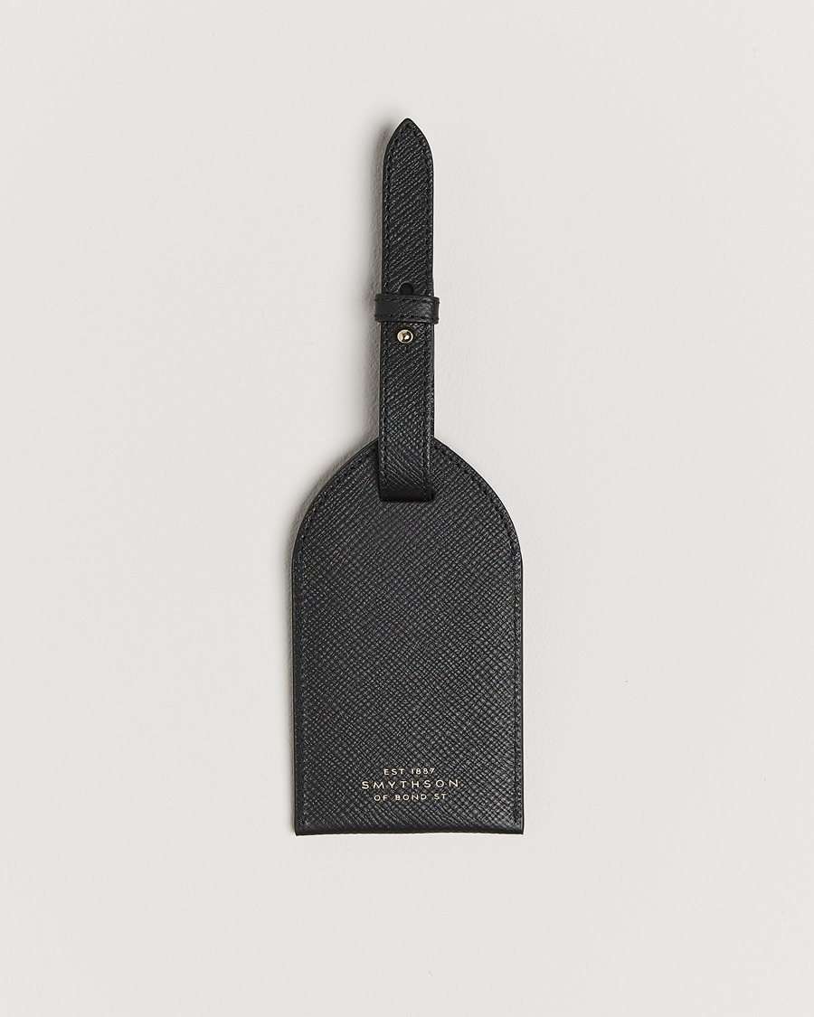 Herr | Till hemmet | Smythson | Panama Luggage Tag Black