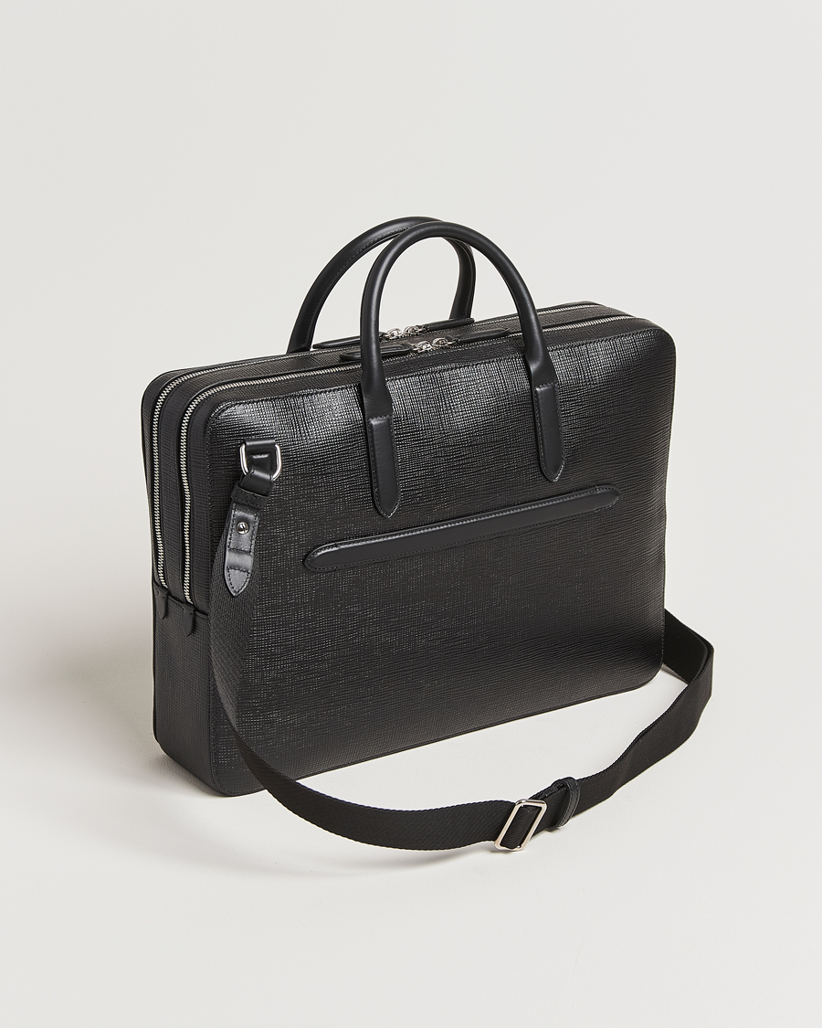 Herr | Väskor | Smythson | Panama Large Lightweight Briefcase Black