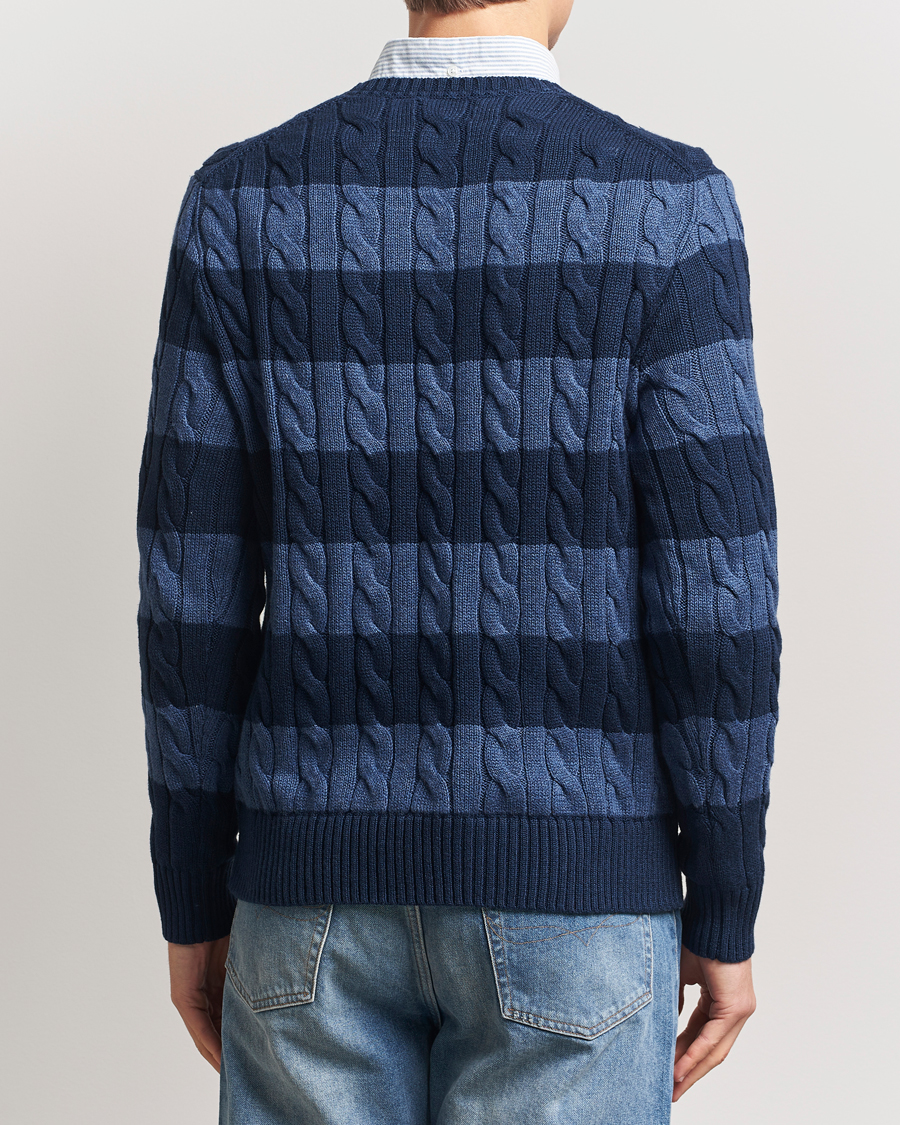 Herr | Tröjor | Polo Ralph Lauren | Striped Cotton Sweater Navy Combo