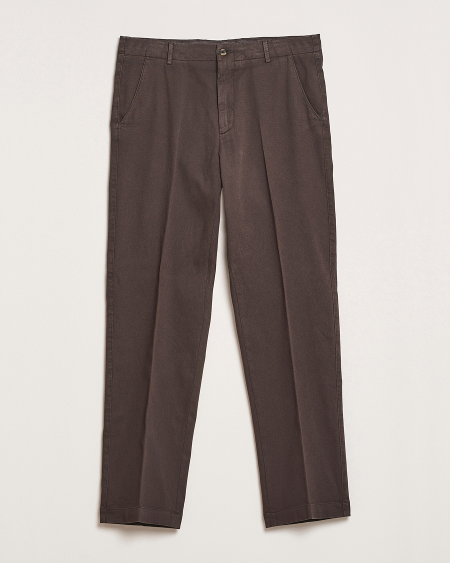 Herr | Byxor | Boglioli | Regular Fit Cotton Chinos Brown