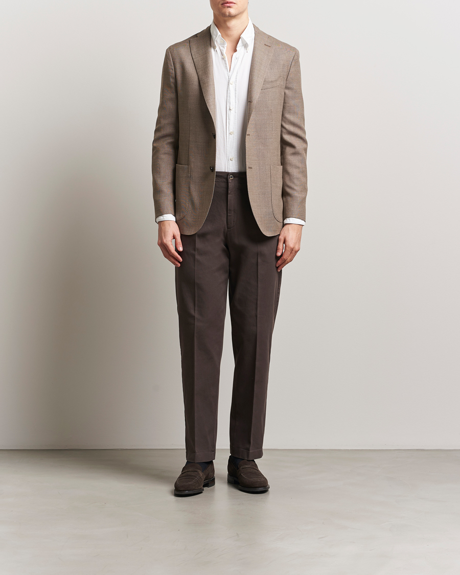 Herr | Byxor | Boglioli | Regular Fit Cotton Chinos Brown