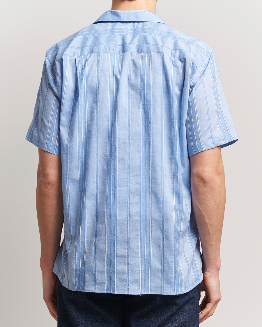 Herr | Skjortor | Gitman Vintage | Japanese Dobby Camp Shirt Light Blue