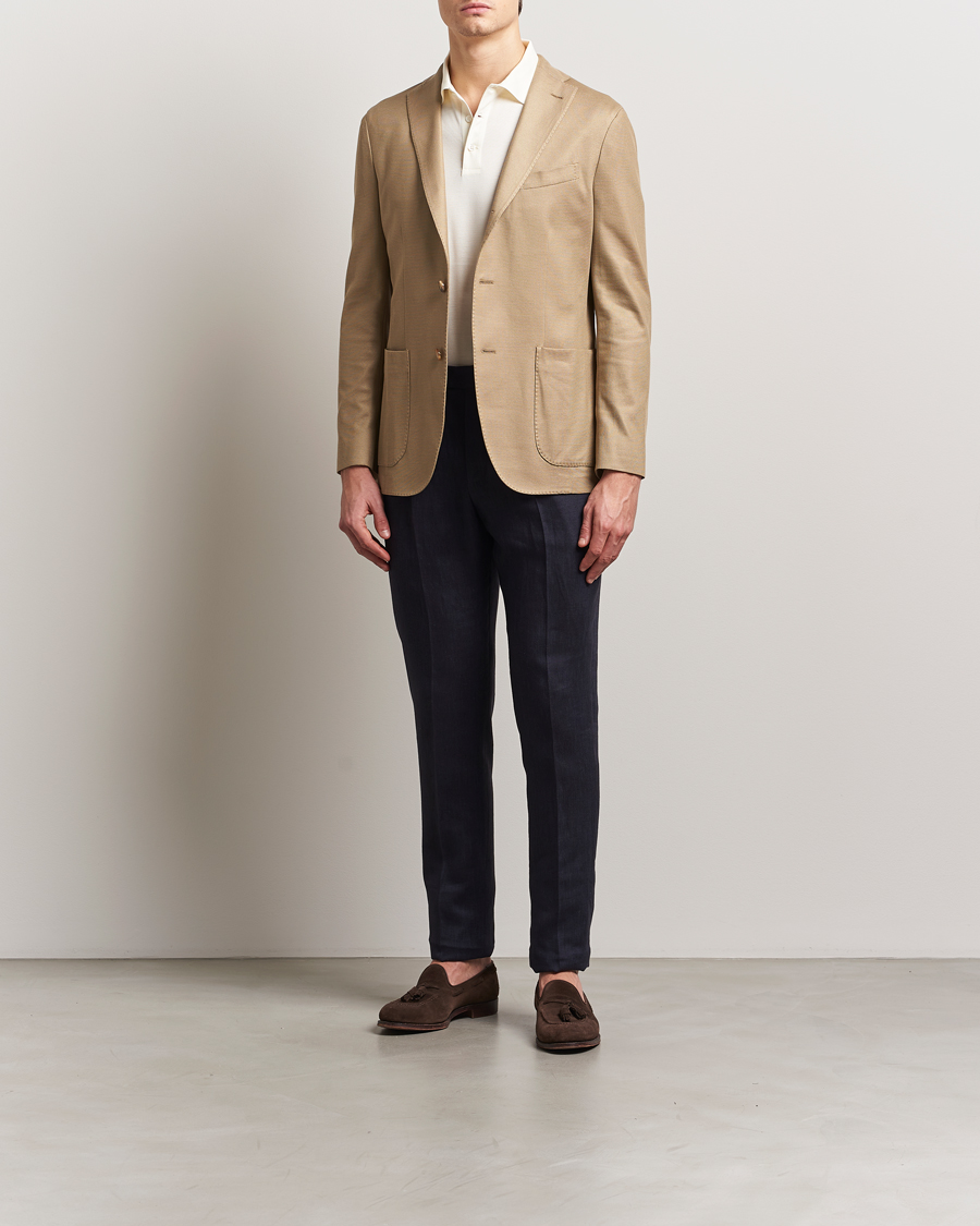 Herr | Byxor | PT01 | Gentleman Fit Linen Trousers Navy