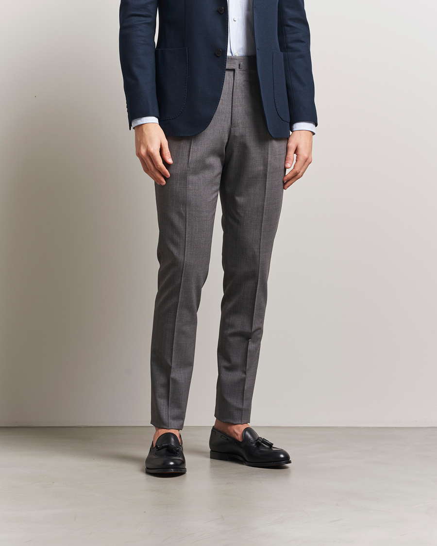 Herr | Byxor | PT01 | Gentleman Fit Wool Stretch Trousers Medium Grey