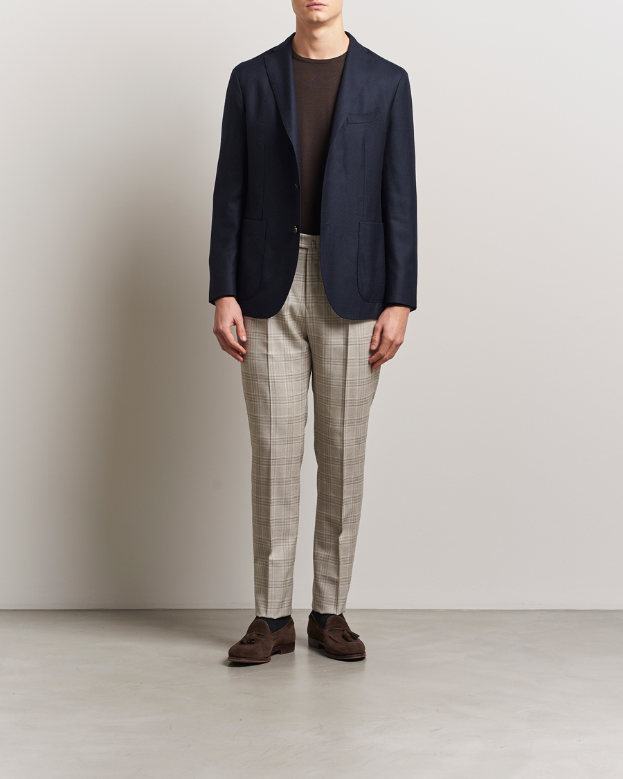 Herr | Byxor | PT01 | Gentleman Fit Check Wool Trousers Beige