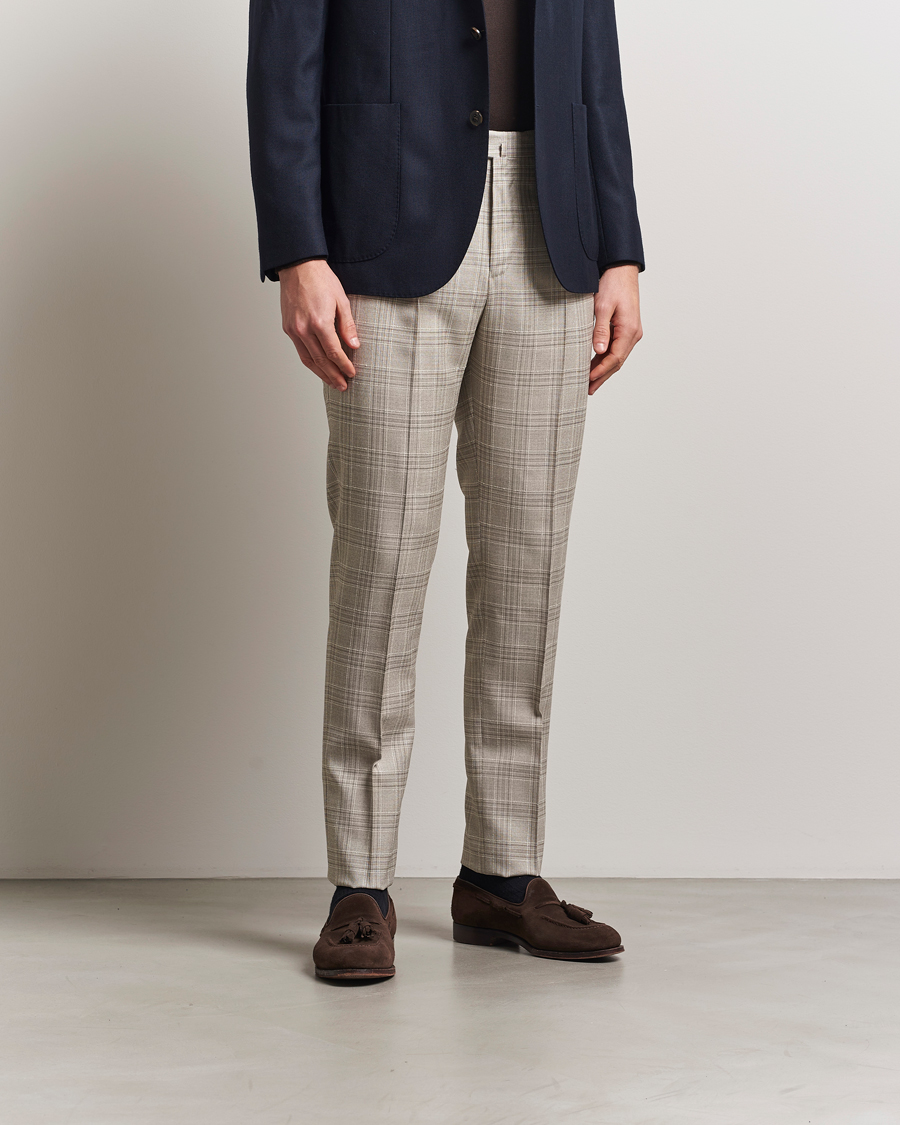 Herr | Byxor | PT01 | Gentleman Fit Check Wool Trousers Beige