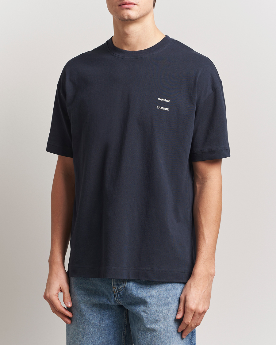 Herr | T-Shirts | Samsøe Samsøe | Joel Organic Cotton T-Shirt Salute Navy