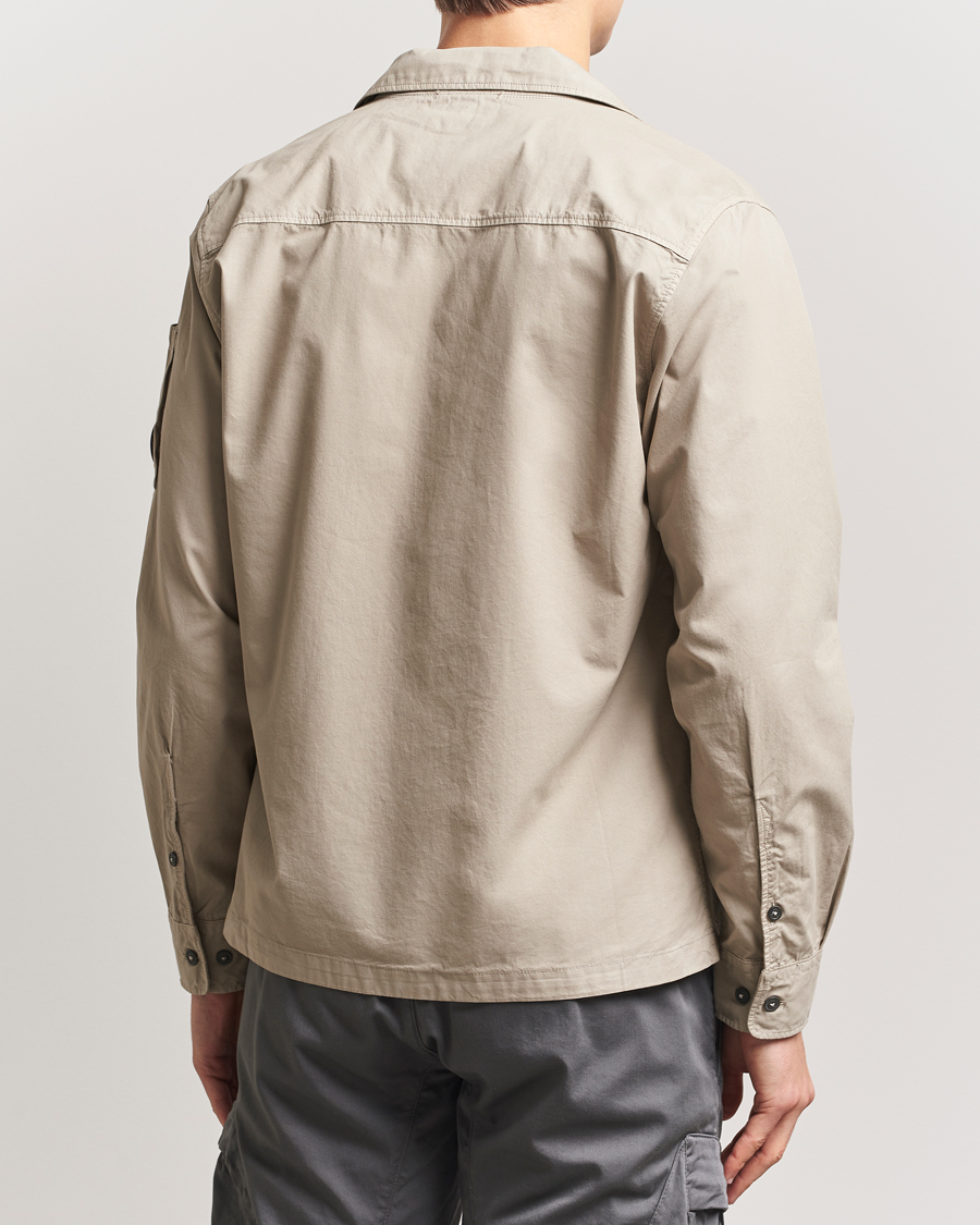 Herr | Skjortor | C.P. Company | Garment Dyed Gabardine Zip Shirt Jacket Beige