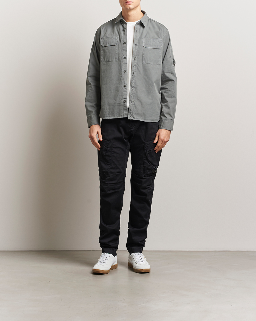 Herr | Skjortor | C.P. Company | Organic Gabardine Pocket Shirt Grey