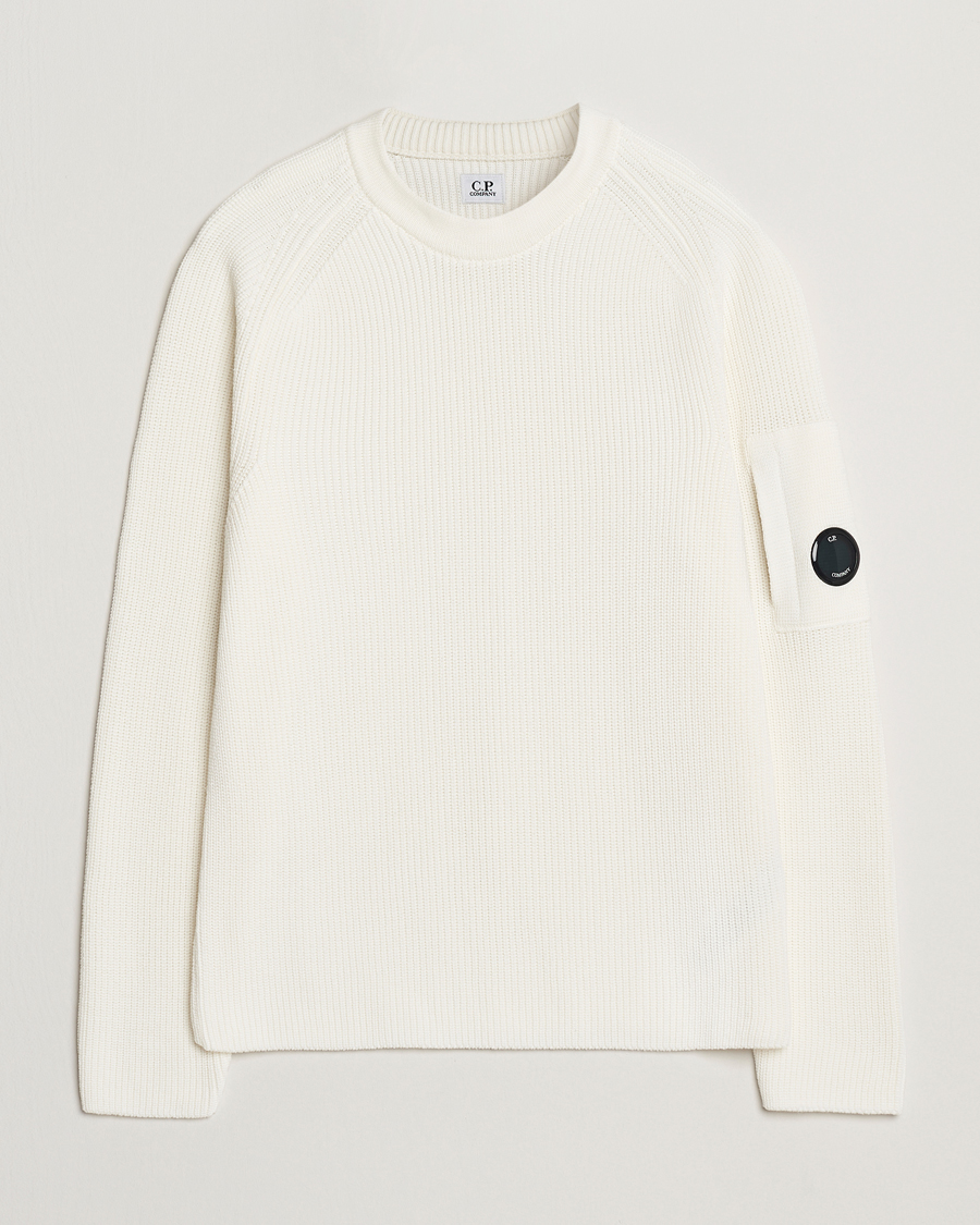 Herr | Tröjor | C.P. Company | Sea Island Cotton Crewneck White