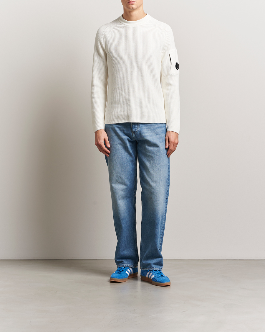 Herr | Tröjor | C.P. Company | Sea Island Cotton Crewneck White