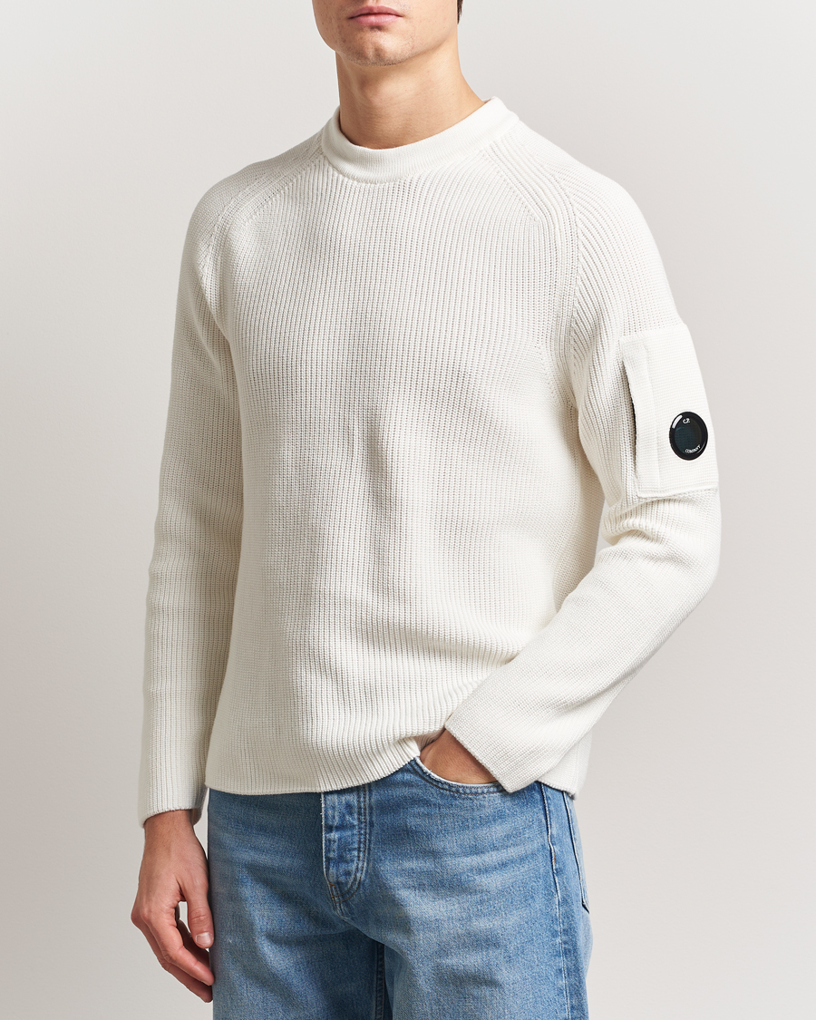Herr | Tröjor | C.P. Company | Sea Island Cotton Crewneck White