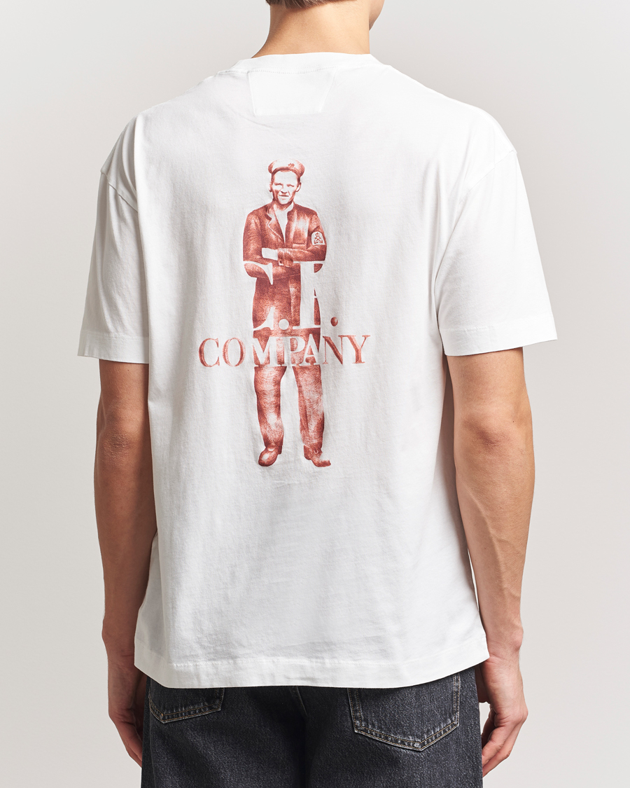 Herr | T-Shirts | C.P. Company | Short Sleeve Back Logo T-Shirt White