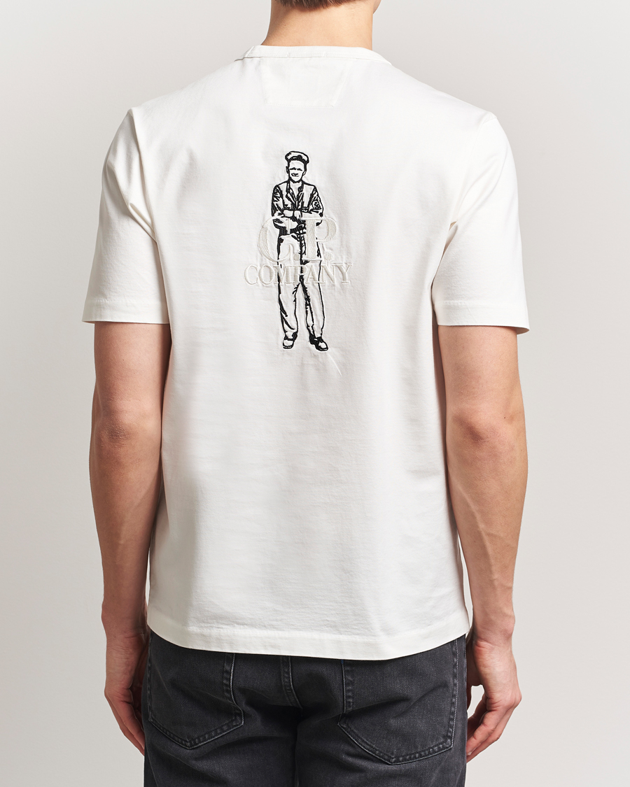 Herr | T-Shirts | C.P. Company | Mercerized Heavy Cotton Back Logo T-Shirt White
