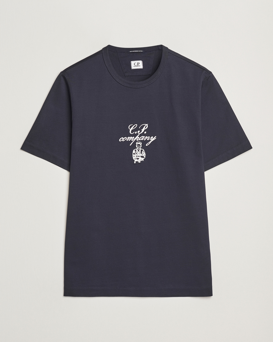 Herr | T-Shirts | C.P. Company | Mercerized Heavy Cotton Chest Logo T-Shirt Navy