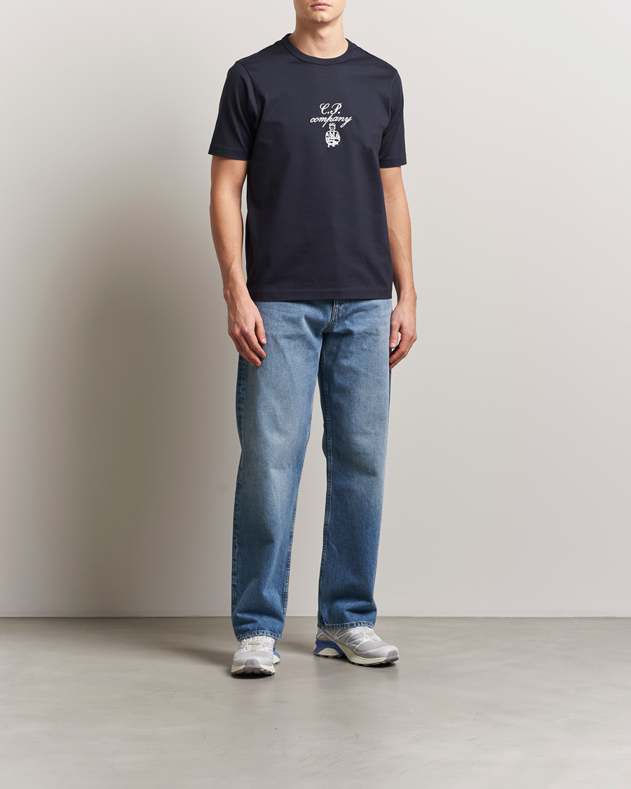 Herr | T-Shirts | C.P. Company | Mercerized Heavy Cotton Chest Logo T-Shirt Navy