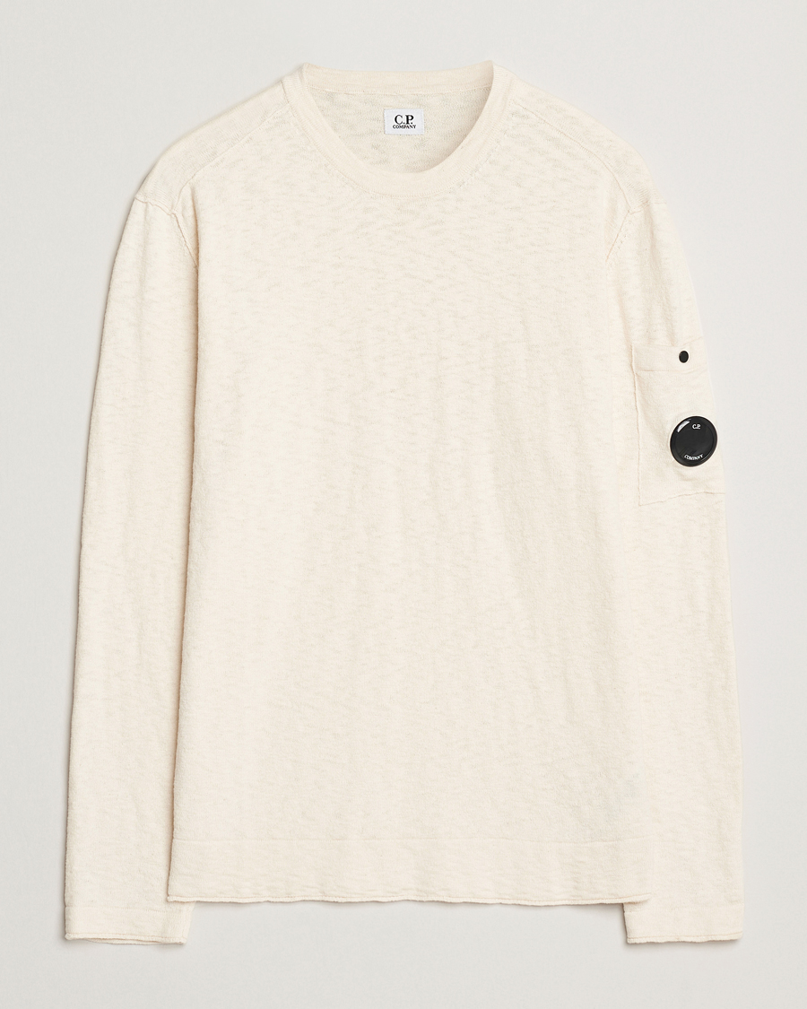 Herr | Tröjor | C.P. Company | Knitted Cotton Crew Neck Off White