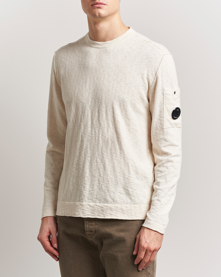Herr | Tröjor | C.P. Company | Knitted Cotton Crew Neck Off White