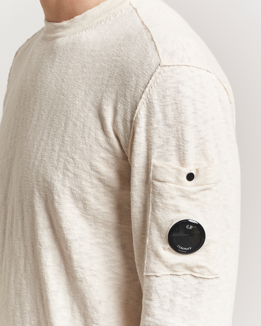 Herr | Tröjor | C.P. Company | Knitted Cotton Crew Neck Off White