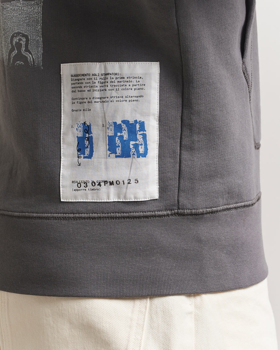 Herr | Tröjor | C.P. Company | Cotton Fleece Back Logo Hood Grey