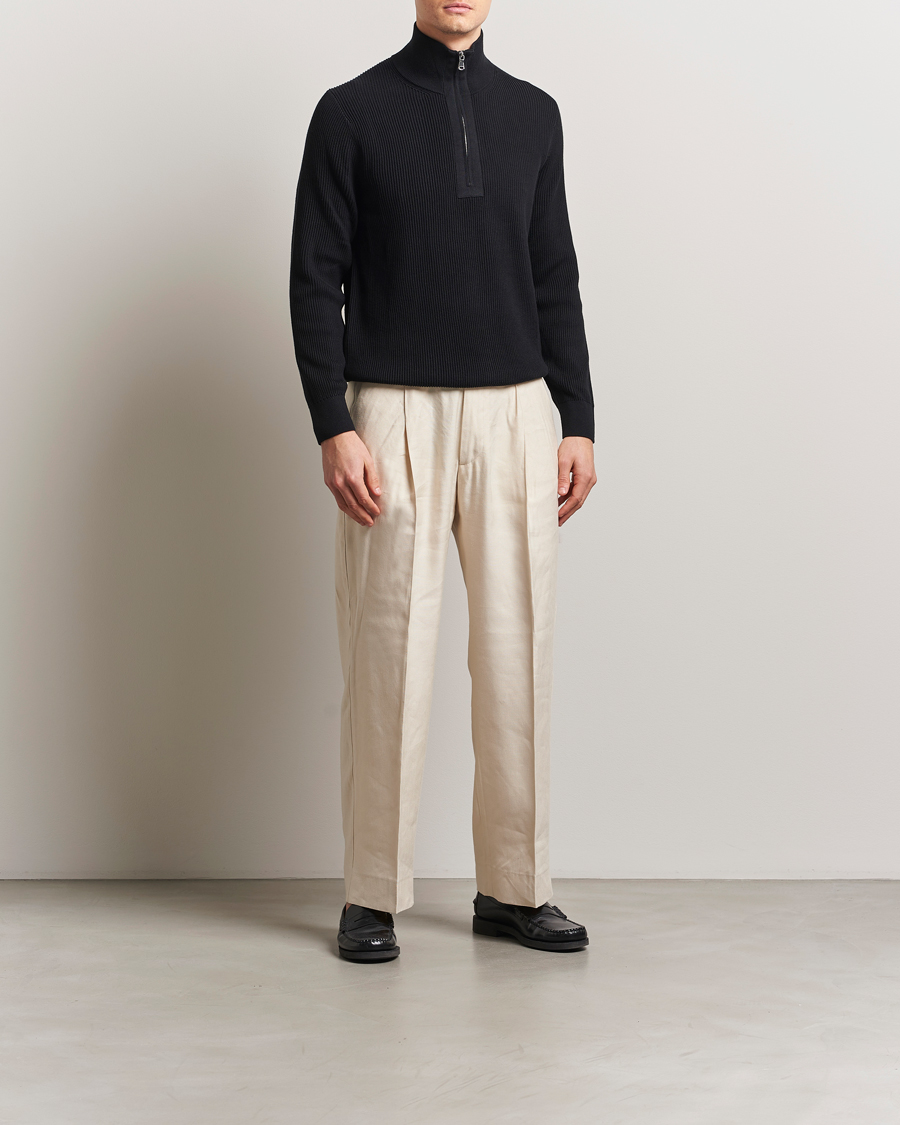 Herr | Tröjor | J.Lindeberg | Alex Knitted Half-Zip Black