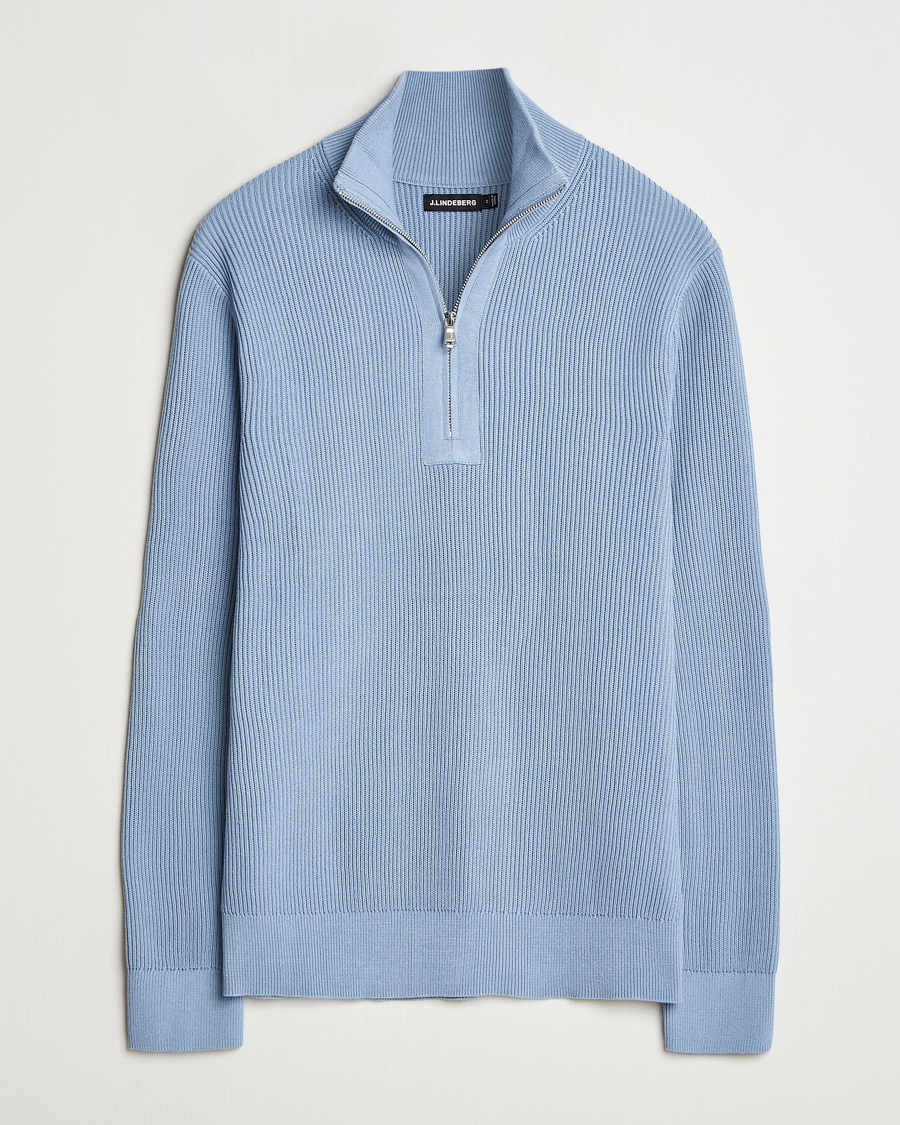 Herr | Tröjor | J.Lindeberg | Alex Knitted Half-Zip Rainwashed