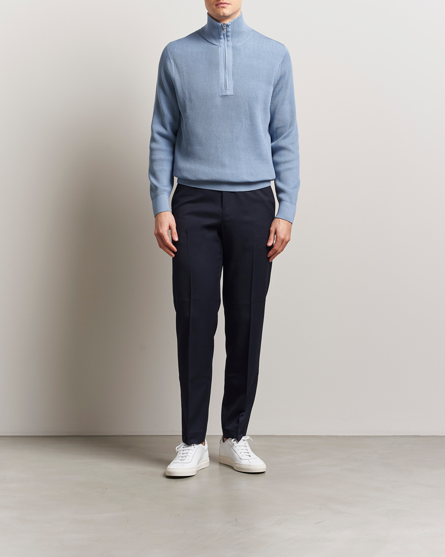 Herr | Tröjor | J.Lindeberg | Alex Knitted Half-Zip Rainwashed
