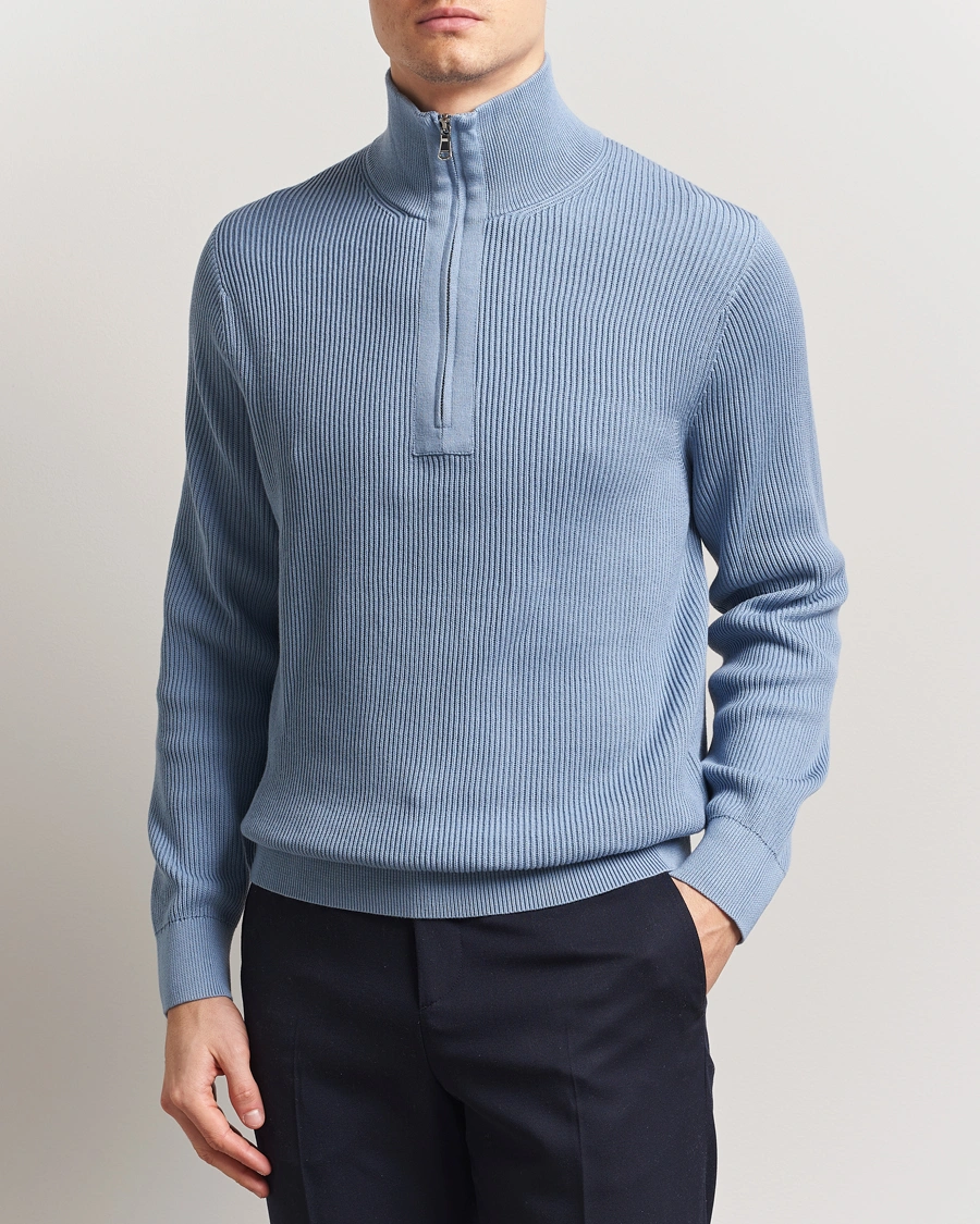 Herr | Tröjor | J.Lindeberg | Alex Knitted Half-Zip Rainwashed