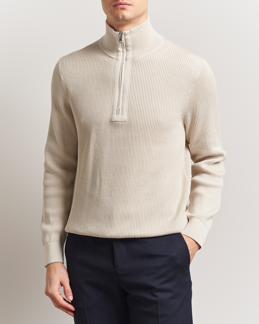 Herr | Tröjor | J.Lindeberg | Alex Knitted Half-Zip Moonbeam