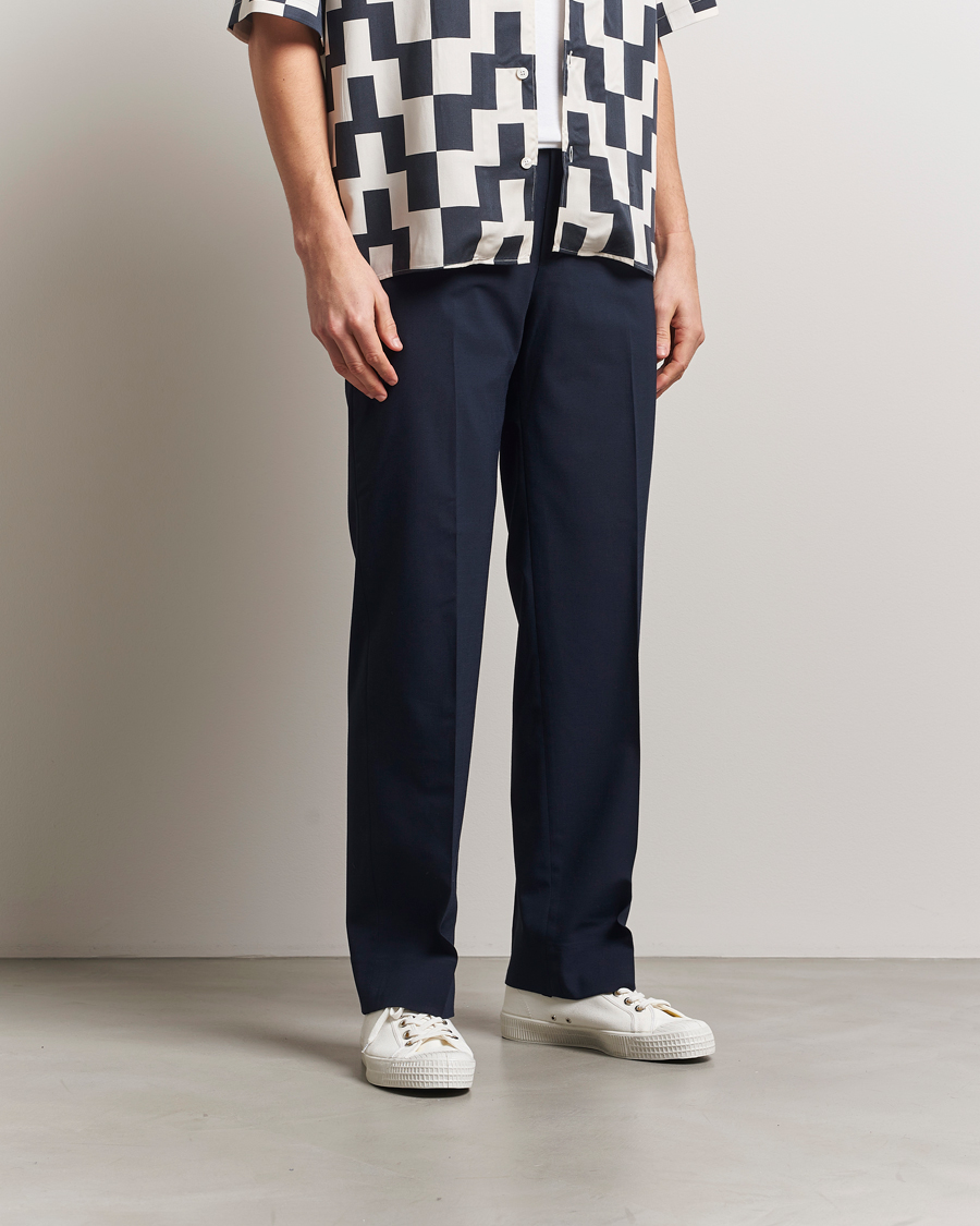 Herr | Byxor | J.Lindeberg | Gabi Drape Wool Pants Navy