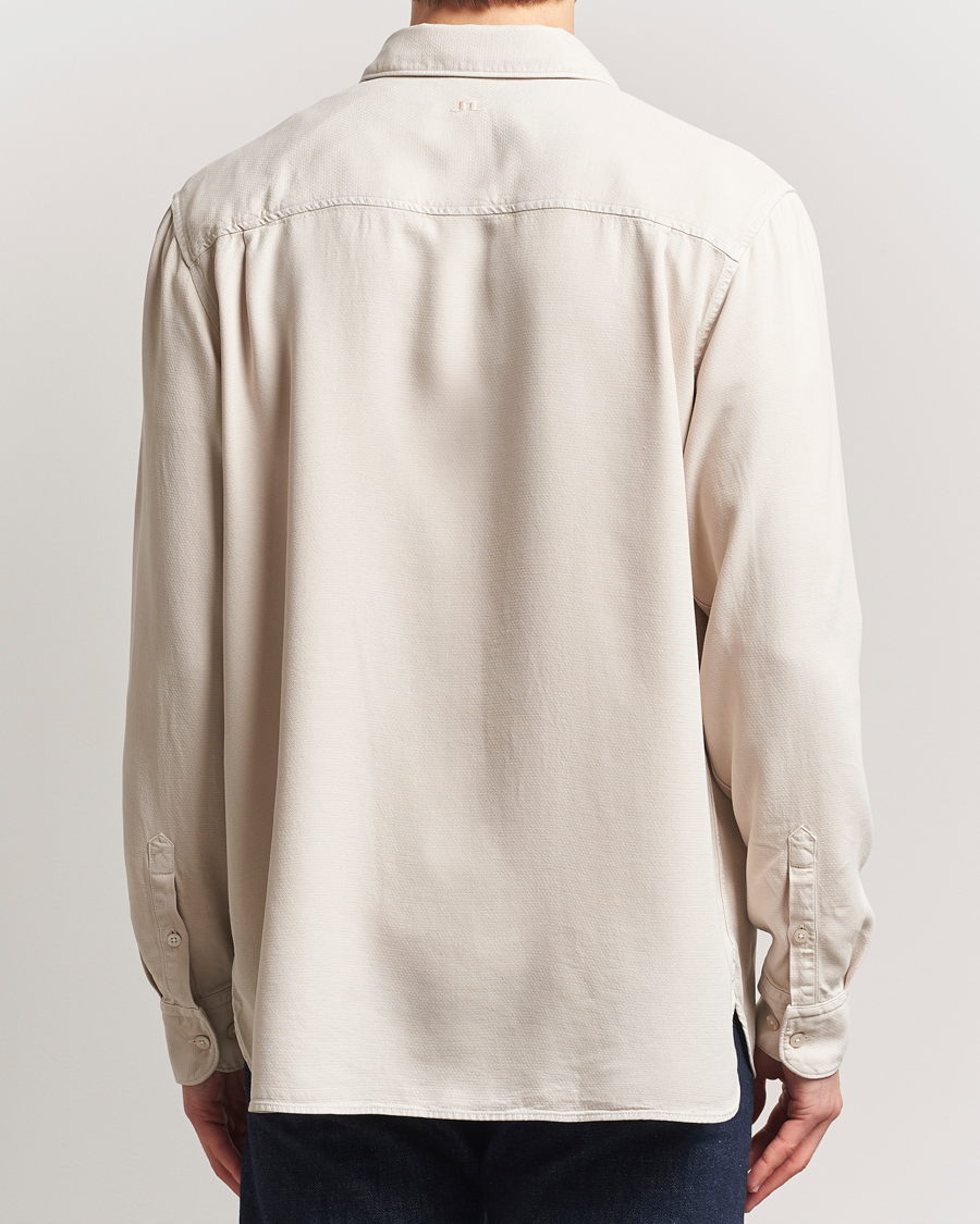 Herr | Skjortor | J.Lindeberg | Garment Dyed Structure Tencel Shirt Moonbeam